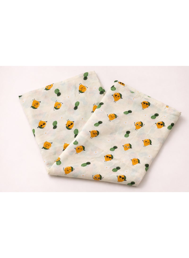 Pack of 5 - Muslin New born Baby Bath Towel - Soft Cotton Absorbent Multi color (75x150 cm) - Image 3